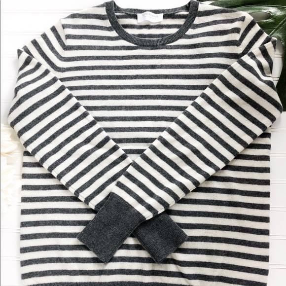 Everlane Sweaters - Everlane Striped Cashmere Crewneck Sweater sz M
